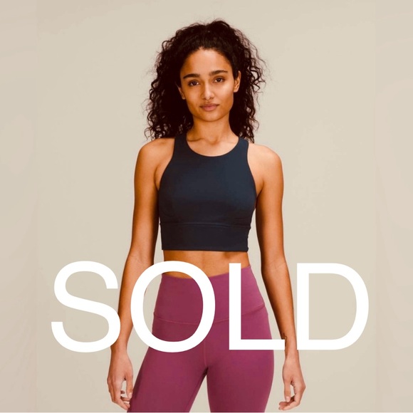 lululemon athletica Other - Lululemon Wunder Train Longline Bra Size 6 Black Workout Sports Top EUC